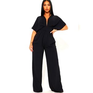 Black Wide Leg Jumpsuit M
